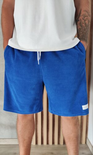 Szorty Welur Kobalt
